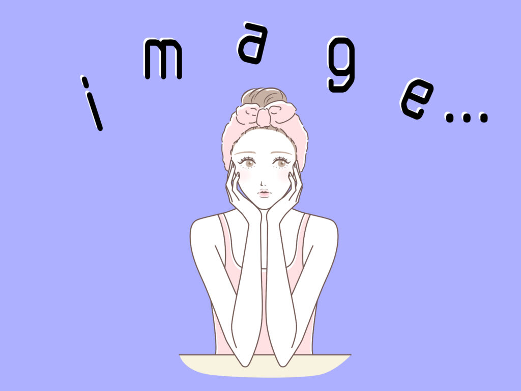 ヘアバンドを巻いて頬杖を突く女性のイラスト